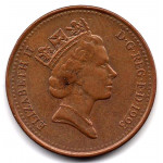 1 пенни 1993 Великобритания - 1 penny 1993 Great Britain, из оборота