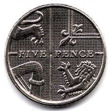 5 пенсов 2012 Великобритания - 5 pence 2012 Great Britain