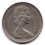 5 новых пенсов 1978 Великобритания - 5 new pence 1978 Great Britain, из оборота