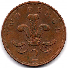 2 пенса 1997 Великобритания - 2 pence 1997 Great Britain, из оборота