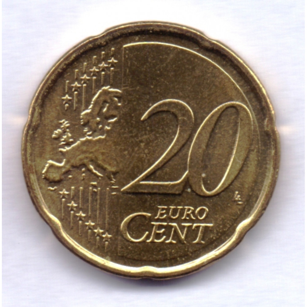 Стоить 20. Монета 20 Euro Cent 2009. Монета 20 евро цент. 20 Евро цент 2002. 20 Euro Cent 2002 в рублях.