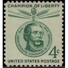 1958, Сентябрь. Почтовая марка США. Чемпион свободы - Лайос Кошут. 4 цента