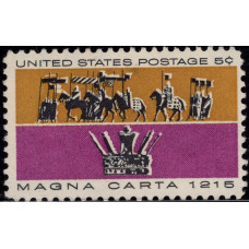 1965, Июнь. Почтовая марка США. Великая хартия вольностей. 5 центов