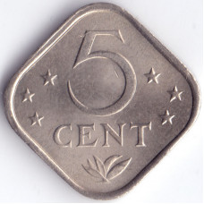 Монета 5 центов 1971 Нидерландские Антильские острова - 5 cent 1971 Netherlands Antilles
