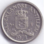 Монета 10 центов 1971 Нидерландские Антильские острова - 10 cent 1971 Netherlands Antilles