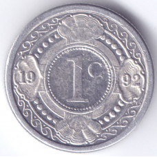 Монета 1 цент 1992 Нидерландские Антильские острова - 1 cent 1999  Netherlands Antilles