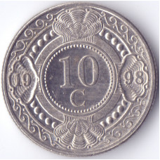 Монета 10 центов 1998 Нидерландские Антильские острова - 10 cent 1998 Netherlands Antilles