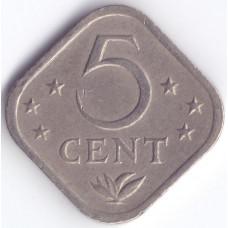 Монета 5 центов 1975 Нидерландские Антильские острова - 5 cent 1975 Netherlands Antilles