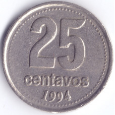 Монета 25 сентаво 1994 Аргентина - 25 centavos 1994 Argentina