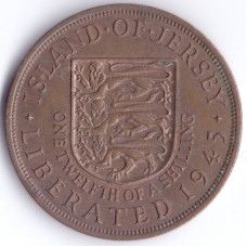Монета 1/12 шиллинга 1945 Джерси - 1/12 shilling 1945 Bailiwick of Jersey
