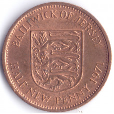 Монета 1/2 пенни 1971 Джерси - 1/2 penny 1971 Bailiwick of Jersey