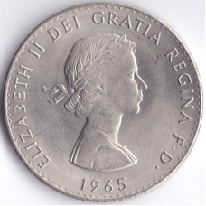 5 шиллингов (1 крона) 1965 Великобритания - 5 shillings (1 crown) 1965 Great Britain, из оборота