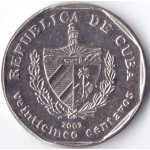 монета 25 сентаво 2003 Куба -  25 centavos 2003  Cuba