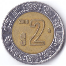 Монета 2 песо 2008 Мексика - 2 pesos 2008 Mexico