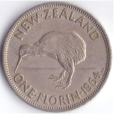 Монета 2 шиллинга (флорин) 1964 Новая Зеландия - 2 shilling (florin) 1964 New Zealand