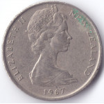 Монета 5 центов 1967 Новая Зеландия - 5 cents 1967 New Zealand