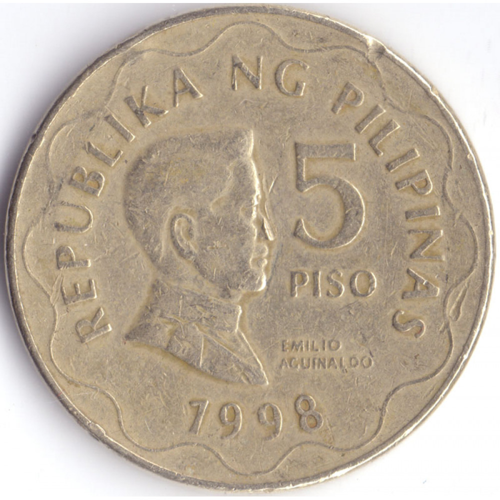 Монета 5 песо 1998 Филиппины - 5 piso 1998 Philippines