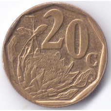 Монета 20 центов 2008 ЮАР - 20 cents 2008 South Africa (iSewula)