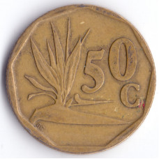 Монета 50 центов 1992 ЮАР - 50 cents 1992 South Africa (Suid)