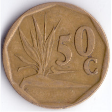 Монета 50 центов 1995 ЮАР - 50 cents 1995 South Africa (Suid)