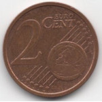 2 евроцента 2010 года Германия - 2 euro cents 2010 Germany, G, из оборота