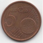 5 евроцентов 2002 Италия - 5 euro cent 2002 Italy, из оборота