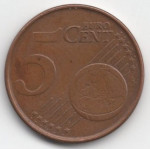 5 евроцентов 1999 Бельгия - 5 euro cent 1999 Belgium, из оборота