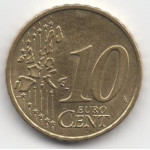 10 евроцентов 2002 года Германия - 10 euro cent 2002 Germany, D, из оборота