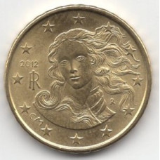 10 евроцентов 2012 года Италия года - 10 euro cents 2012 Italy, из оборота