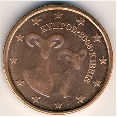 5 евроцентов 2008 года Кипр - 5 euro cent 2008 Cyprus, из оборота