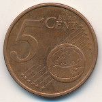 5 евроцентов 2008 Испания - 5 euro cent 2008 Spain, из оборота