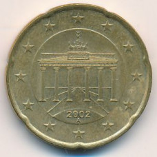 20 евроцентов 2002 Германия - 20 euro cents 2002 Germany, A, из оборота