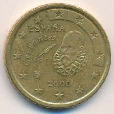 50 евроцентов 2000 года Испания - 50 euro cents 2000 Spain, из оборота