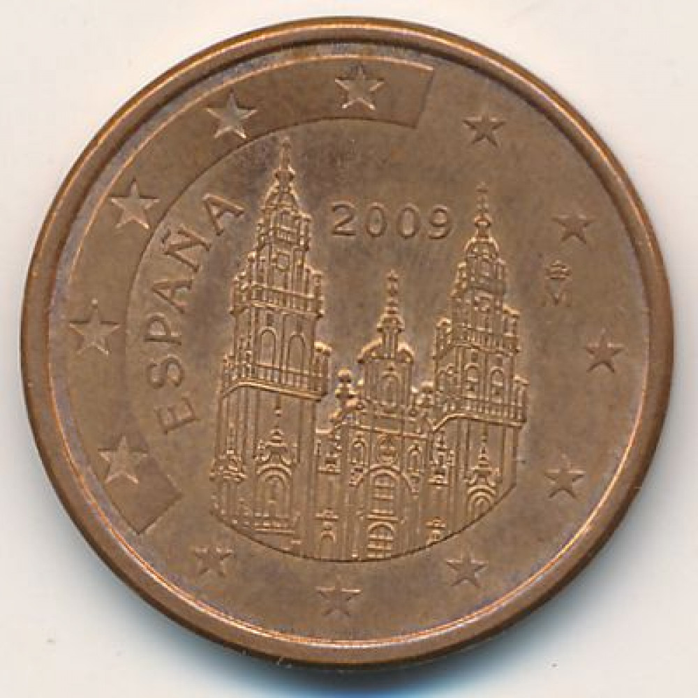 5 евроцентов 2009 Испания - 5 euro cent 2009 Spain, из оборота