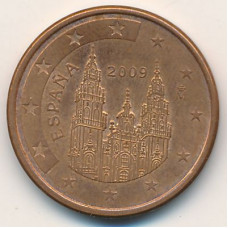 5 евроцентов 2009 Испания - 5 euro cent 2009 Spain, из оборота