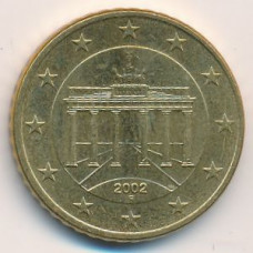 50 евроцентов 2002 года Германия - 50 euro cent 2002 Germany, F, из оборота