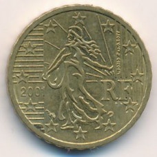 10 евроцентов 2001 года Франция - 10 euro cents 2001 France, из оборота