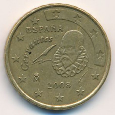 10 евроцентов 2008 года Испания - 10 euro cents 2008 Spain, из оборота