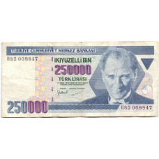 250000 лир 1998-2006 Турция - 250000 lira 1998-2006 Turkey