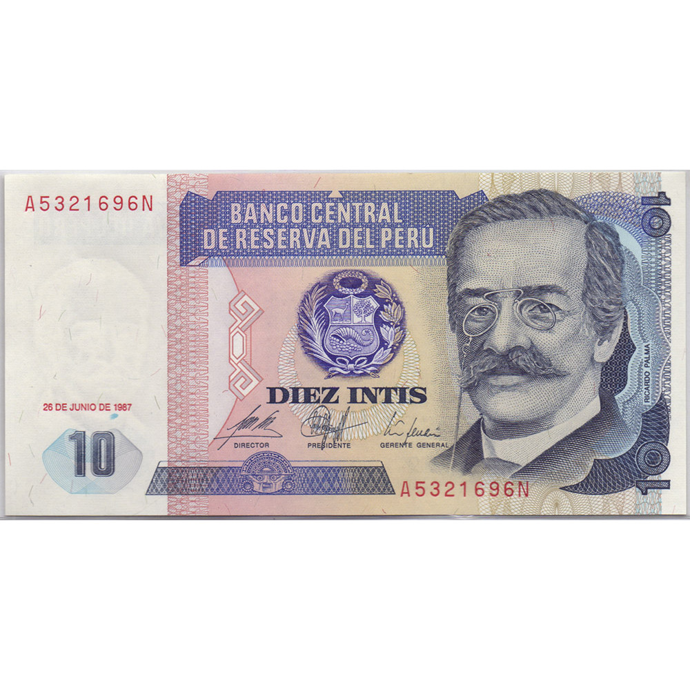 Банкнота 10 Интис 1987 Перу - Diez Intis 1987 Peru