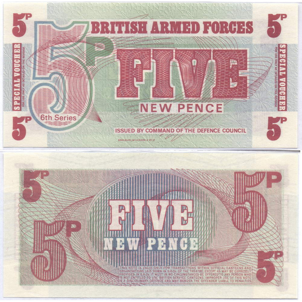 Банкнота 5 пенни 1972 Великобритания - 5 New Pence 1972 Britain