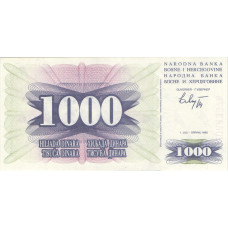 Банкнота 1000 динар 1992 Босния и Герцеговина - 1000 Dinara 1992 Bosnia and Herzegovina