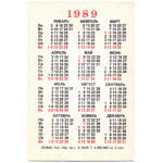 Календарик карманный - 1989. Не хочу и не буду