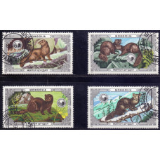 1986, июнь. Набор почтовых марок Монголии. Защищенные животные - норка
