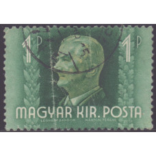 1941, июнь. Почтовая марка Венгрии. Миклош Хорти. 1 пенгё