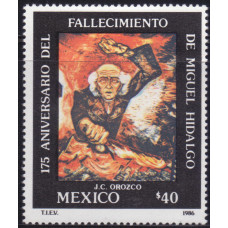 1986, июль. Почтовая марка Мексики. The 175th Anniversary of the Death of Miguel Hidalgo