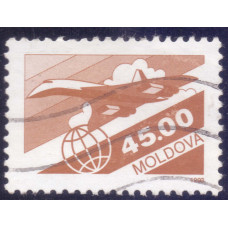 1993 Июль Почтовая Марка Молдавии Авиа Почта Airmail 45.00 R