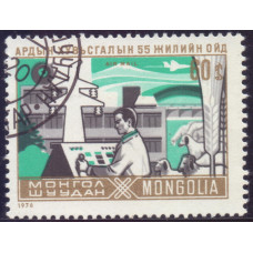 1976, июнь. Почтовая марка Монголии. 55 лет революции. 60 монго