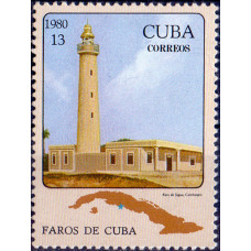 Почтовая марка Кубы. Faros de Cuba. 13 центаво. 1980