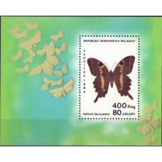 1984. Сувенирный лист Мадагаскара. Papilio Delalandii. 400 франков. 